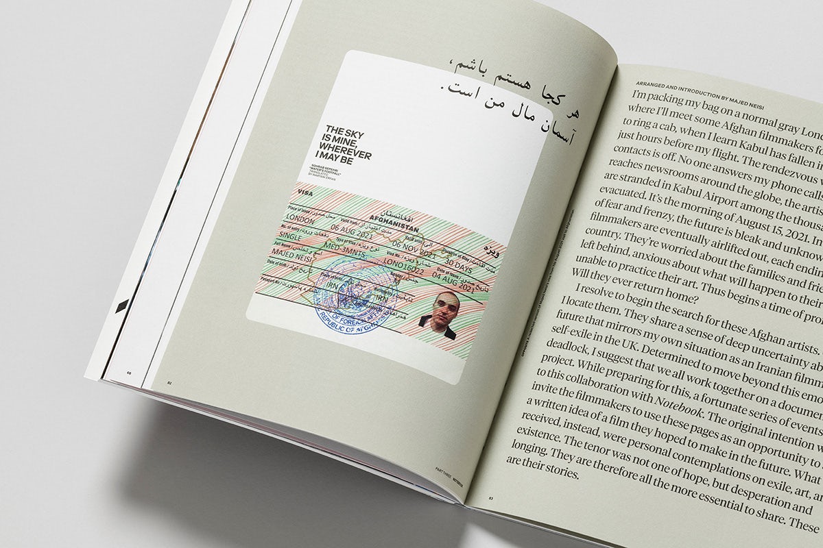Photograph of a spread from Mubi's Notebook magazine